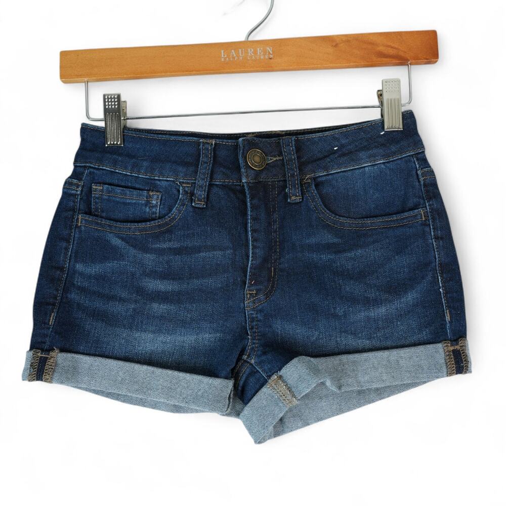 So Shorts Womens 1 Blue Favorite Low Rise Shortie Stretch Booty Hot Pants Cuffed